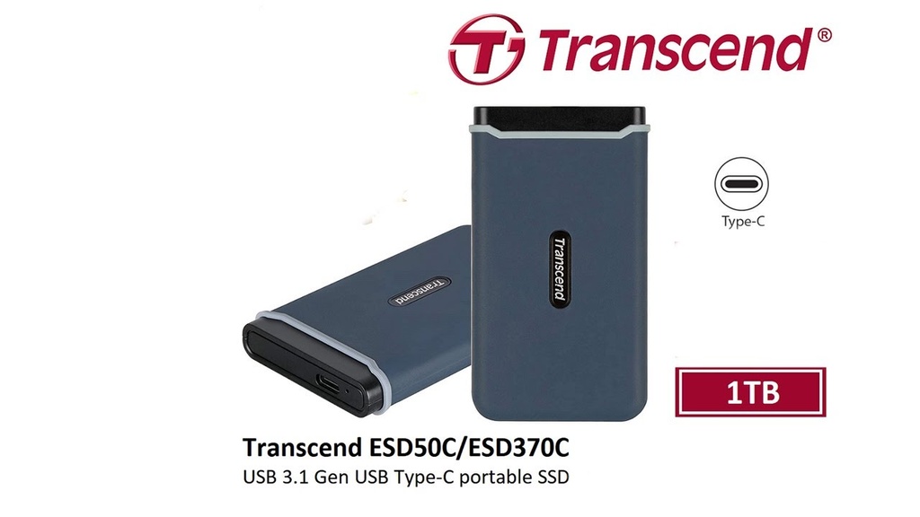 Transcend ESD370C Portable External SSD 1TB - Navy Blue