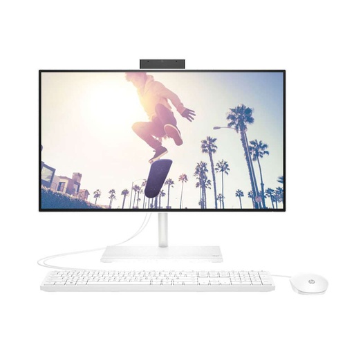 HP AIO 24- CB1013NH - Intel Core i7-1255U 8GB / 512SSD 23.8" FHD, DOS WHITE (6M805EA)